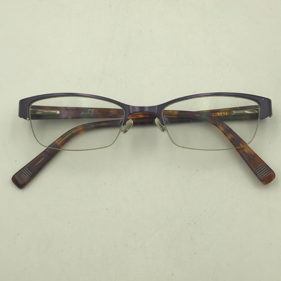Accessories - 7 For All Mankind Purple Metal Half-Rimmed Frames